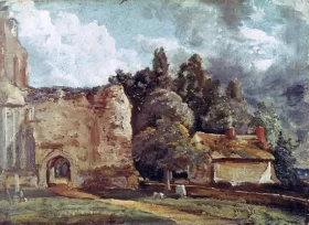 East Bergholt Church - The Ruined Tower at the West End 1815