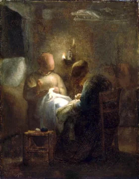 Women Sewing By Lamplight (La Veillée)