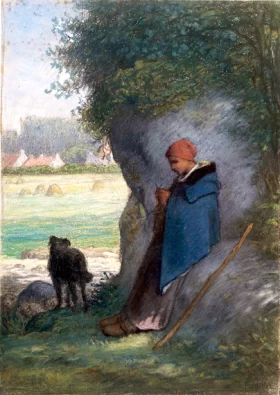 Allegory of Painting 1765 Shepherdess Knitting, Outside the Village of Barbizon