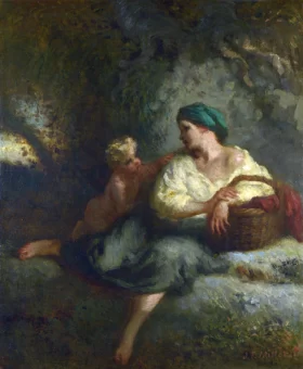 Woman and Child In a Landscape