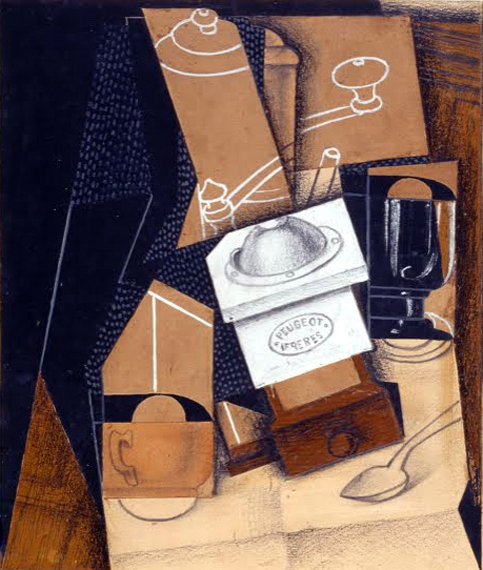 Coffee Grinder, Cup and Glass on a Table 1915