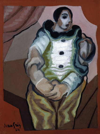 Pierrot aux Mains Jointes 1924 으로 후안 그리스, 캔버스에 유화 재현 Pierrot aux Mains Jointes 1924