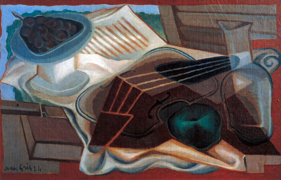 Violin and Fruit-Dish 1924 으로 후안 그리스, 캔버스에 유화 재현 Violin and Fruit-Dish 1924
