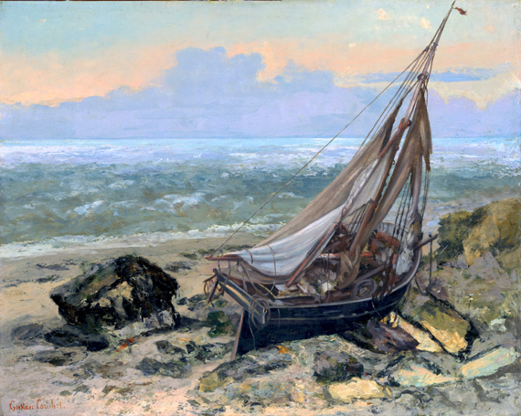 The Fishing Boat 1865 으로 구스타브 쿠르베, 캔버스에 유화 재현 The Fishing Boat 1865