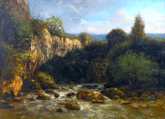 Les Gorges De La Loue 으로 구스타브 쿠르베, 캔버스에 유화 재현 Les Gorges De La Loue