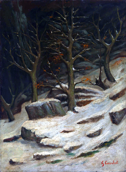 Winter 으로 구스타브 쿠르베, 캔버스에 유화 재현 Winter