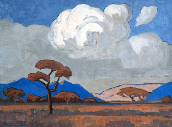 Landscape with Clouds, Recto, Mountainous Landscape, Verso