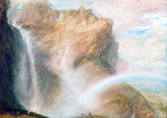 Upper Fall of the Reichenbach- Rainbow 1810 으로, 캔버스에 유화 재현 Upper Fall of the Reichenbach- Rainbow 1810