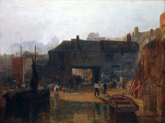 Saltash with the Water Ferry, Cornwall 1811 으로, 캔버스에 유화 재현 Saltash with the Water Ferry, Cornwall 1811