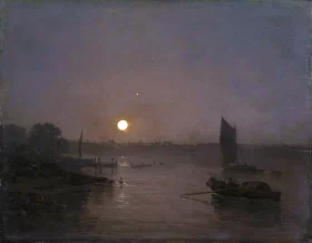 Drinkstone Park (The Woods of Cornard) 1747 Moonlight, a Study at Millbank