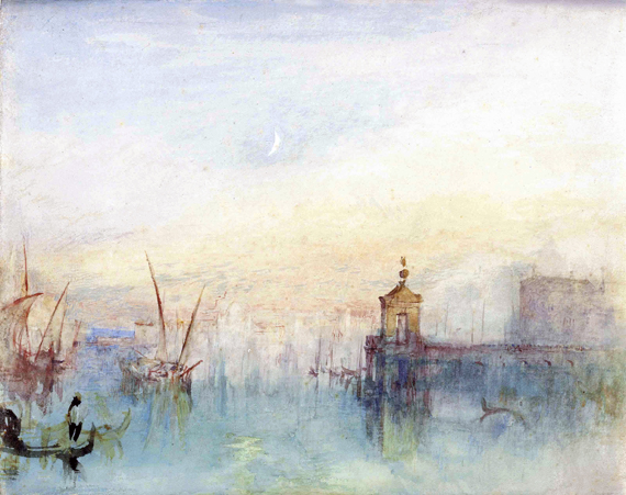 Venice- The New Moon – The Dogana from the steps of The Hotel Europa