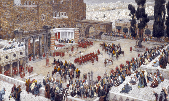 Bird’s-Eye View of the forum-Jesus Hears His Death Sentence 으로 제임스 티소, 캔버스에 유화 재현 Bird's-Eye View of the forum-Jesus Hears His Death Sentence