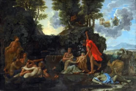 The Infant Bacchus Entrusted to the Nymphs of Nysa, The Death of Echo and Narcissus 1657