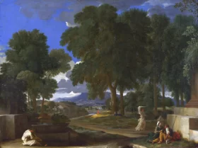 Landscape with a Man washing his Feet at a Fountain 1648