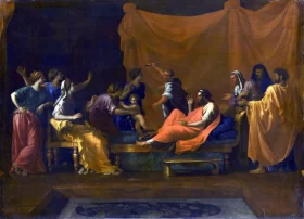 Child Moses trampling on Pharaoh's crown