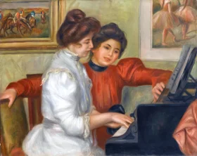Yvonne and Christine Lerolle at the Piano