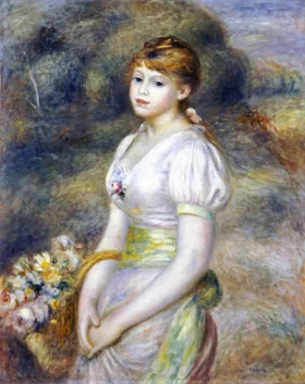 Young Girl with a Basket of Flowers