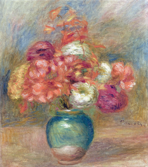 Bouquet De Fleurs Dans Un Vase Vert