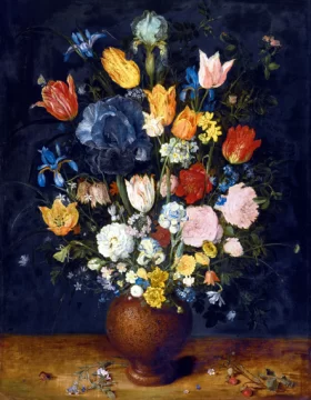 Still Life Of Flowers In A Stoneware Vase