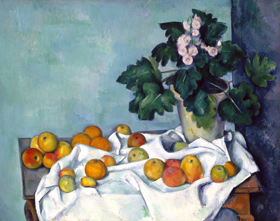 Still Life with Apples and a Pot of Primroses 1890