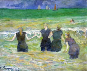 The Garden Of The Asylum At Saint-Rémy Women Bathing