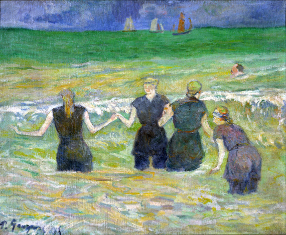 Women Bathing 으로 폴 고갱, 캔버스에 유화 재현 Women Bathing