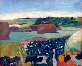 Garden At Arles 1888 Haystacks in Brittany