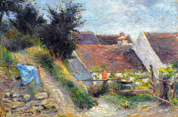 Chemin De Village (La Sente Du PèRe Dupin) 으로 폴 고갱, 캔버스에 유화 재현 Chemin De Village (La Sente Du PèRe Dupin)
