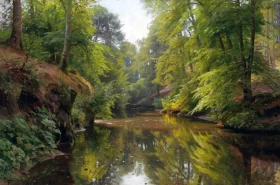Wooded River Landscape 1913