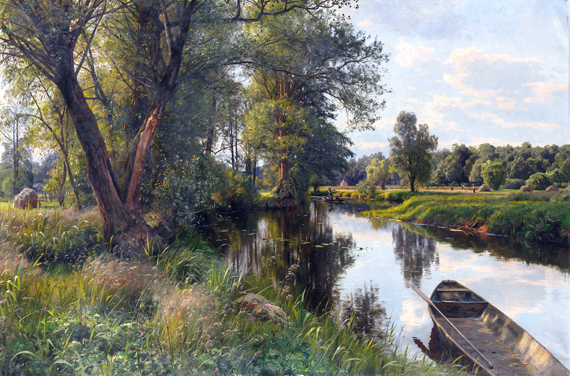 Summer landscape with river floodplain 1911