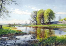 A Danish spring landscape with new-leaved beech trees 1901