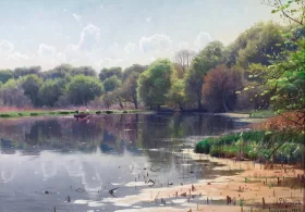 A lake in the forest on a Summer's day 1929