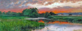 After Sunset. Two Men Fishing, 1896