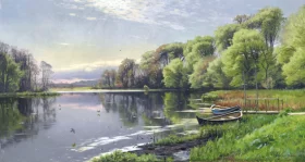 Spring day at Mølledammen (the Mill Pond) at Ørholm 1894