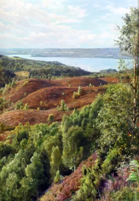 Lake Julsø in Denmark seen from Himmelbjerget 1937