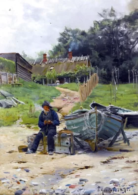 Mending the nets, 1891