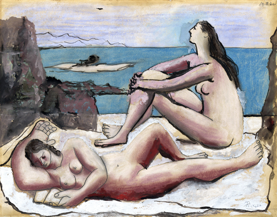 Three Bathers 으로 파블로 피카소 (영감을 받아서), 캔버스에 유화 재현 Three Bathers