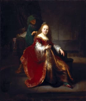 A young woman at her toilet