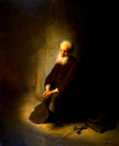 St. Peter in Prison 1631 으로 렘브란트, 캔버스에 유화 재현 St. Peter in Prison 1631