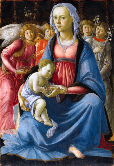 Madonna and Child with Five Angels