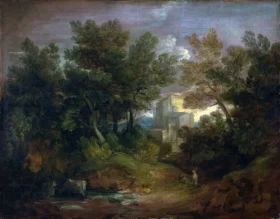 Woody Landscape with Building