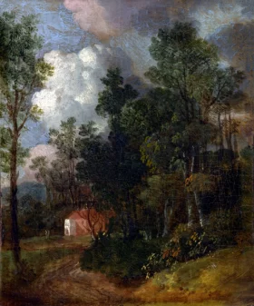 A Wooded Landscape with Figures by a House 1752
