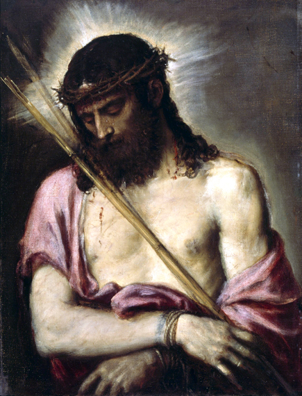 Ecce Homo 으로 티치안 베첼리오, 캔버스에 유화 재현 Ecce Homo