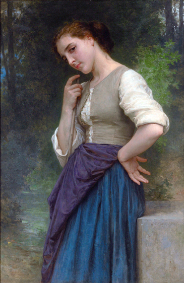 The Shepherdess 1895 으로 윌리엄-아돌프 부구로, 캔버스에 유화 재현 The Shepherdess 1895