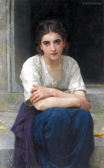 Rêverie sur le Seuil (1893) 으로 윌리엄-아돌프 부구로, 캔버스에 유화 재현 Rêverie sur le Seuil (1893)