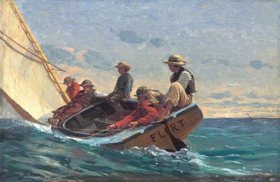 The Flirt, 1874 으로 윈슬로우 호머, 캔버스에 유화 재현 The Flirt, 1874