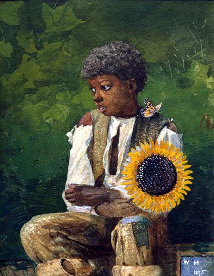 Taking Sunflower to Teacher 1875 으로 윈슬로우 호머, 캔버스에 유화 재현 Taking Sunflower to Teacher 1875