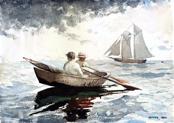 Two Boys Rowing, Gloucester 1880