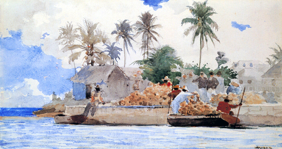 Sponge Fishermen, Bahamas, 1885