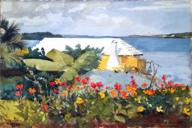 A ship in peril 1894 Flower Garden and Bungalow, Bermuda 1899